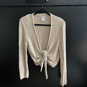 Chico's Textured Cream Knit Sweater
